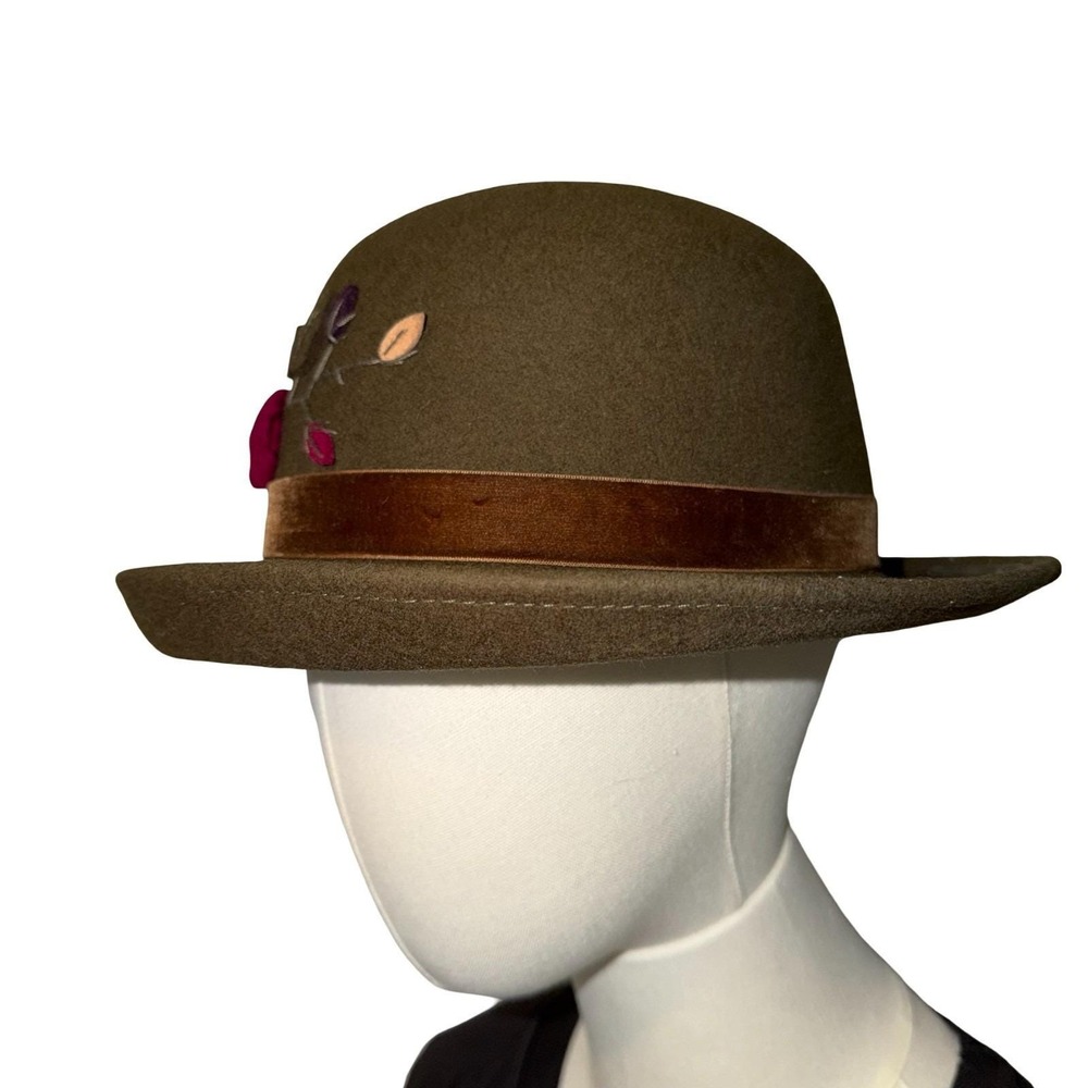 Toucan Collection Vintage Hat Womens Knitted Flower 100% Wool - Picture 7 of 8